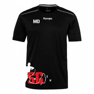 VK SG HSN Kempa POLY SHIRT Kids schwarz inkl. Vereinslogo rechts 152 mit Initialen, Brust rechts