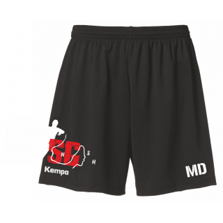 VK SG HSN Kempa Classic Short schwarz inkl. Vereinslogo rechts L mit Initialen, Bein links