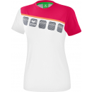 erima  5-C T-Shirt weiß/love rose/peach 140