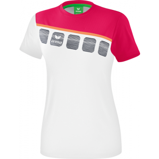 erima  5-C T-Shirt weiß/love rose/peach 152