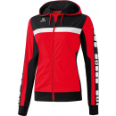 erima 5-Cubes Damen-Trainingsjacke mit Kapuze rot/schwarz/weiß 42