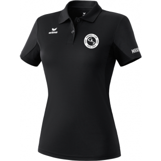 VK HC Treia/Jübek "TRAINERSHIRT", Funktionspolo woman inkl. Vereinslogo schwarz 40 mit Name/Initialen Arm links